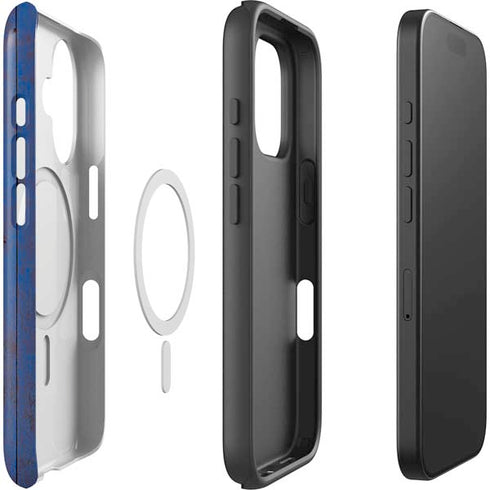 Barbados Flag Dark Wood iPhone 16 Plus Magsafe Impact Case